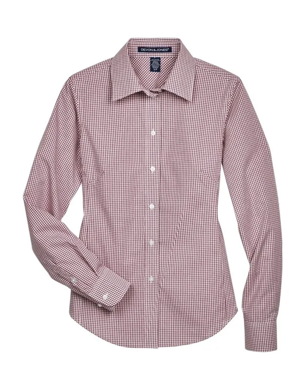 Crown Collection Gingham Check Woven Dress Shirt