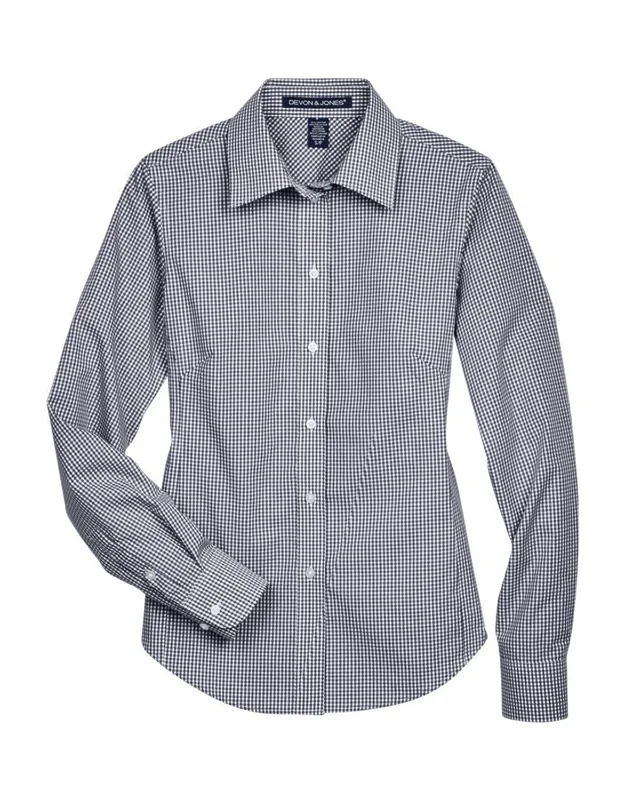 Crown Collection Gingham Check Woven Dress Shirt