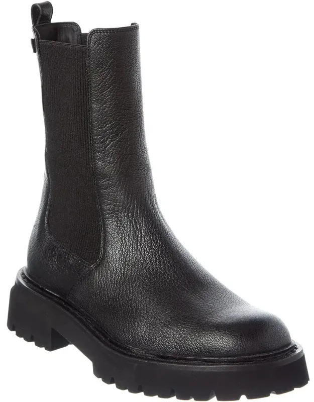 Ferragamo Oderico Boot With Gold-tone Hardware And Traction Sole