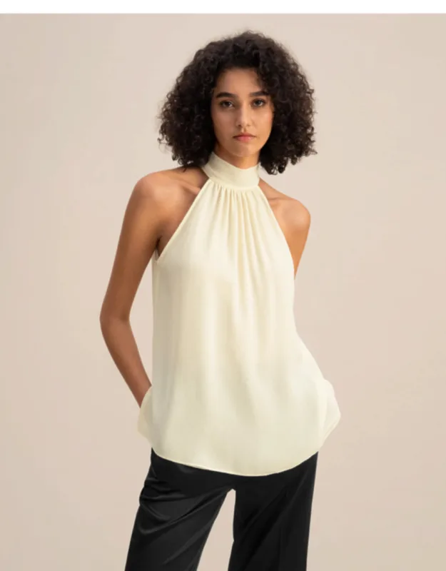 Silk Georgette Halter Neck Top