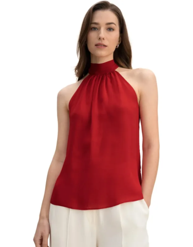 Silk Georgette Halter Neck Top