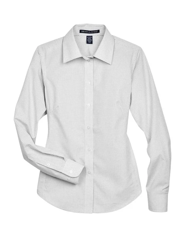 Crown Collection Gingham Check Woven Dress Shirt