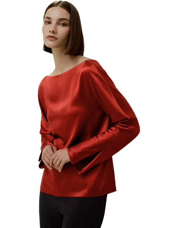 Minimalist Shiny Silk Top