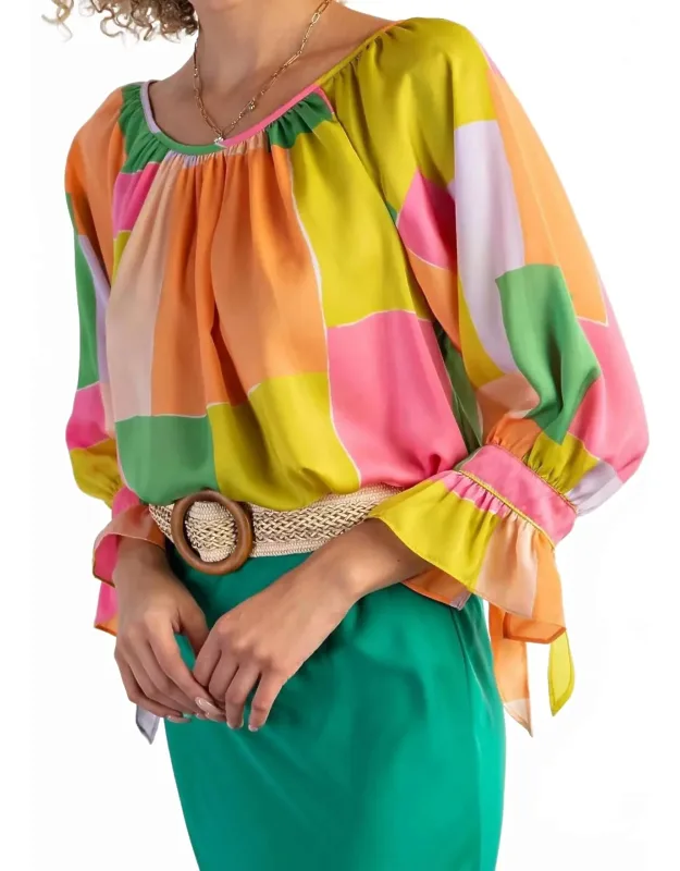 Geo Print Blouse