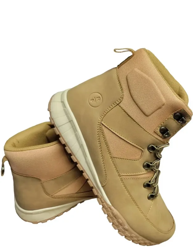 Faux Leather Lace-up Boots
