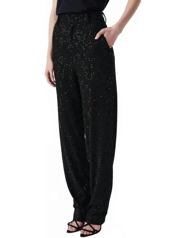 Morine Straight Cut Sequin Trousers