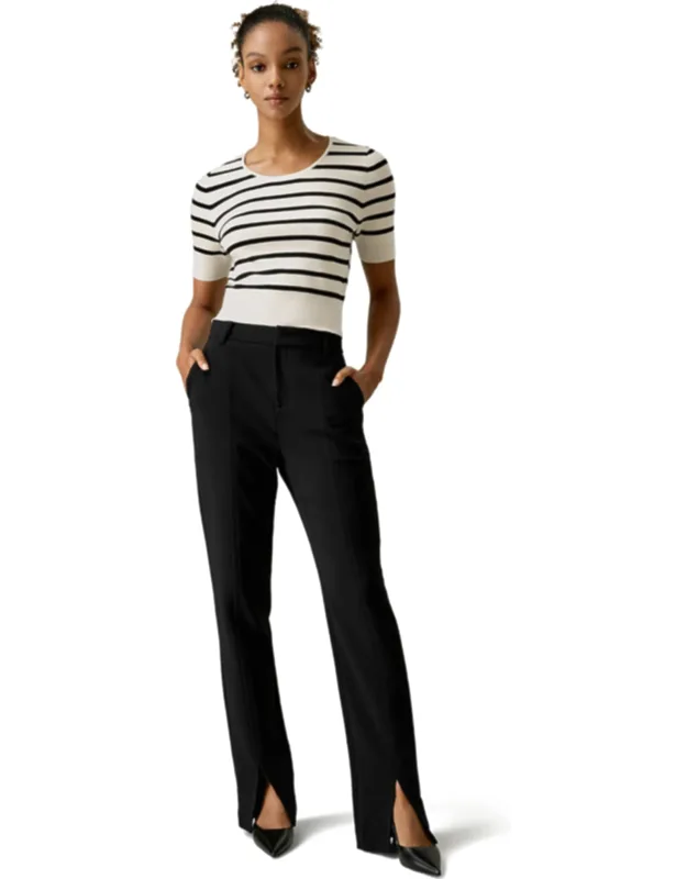 Striped Cropped Knit Top