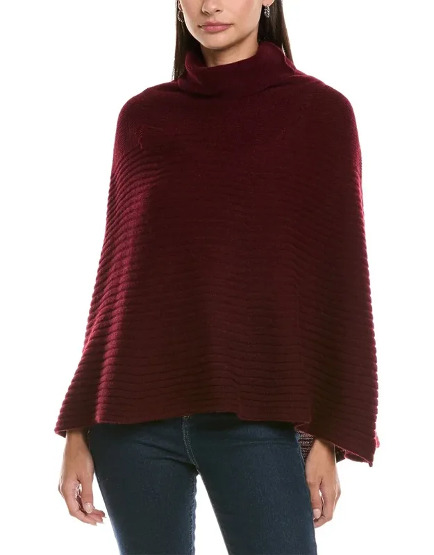 Cashmere Circular Rib Poncho