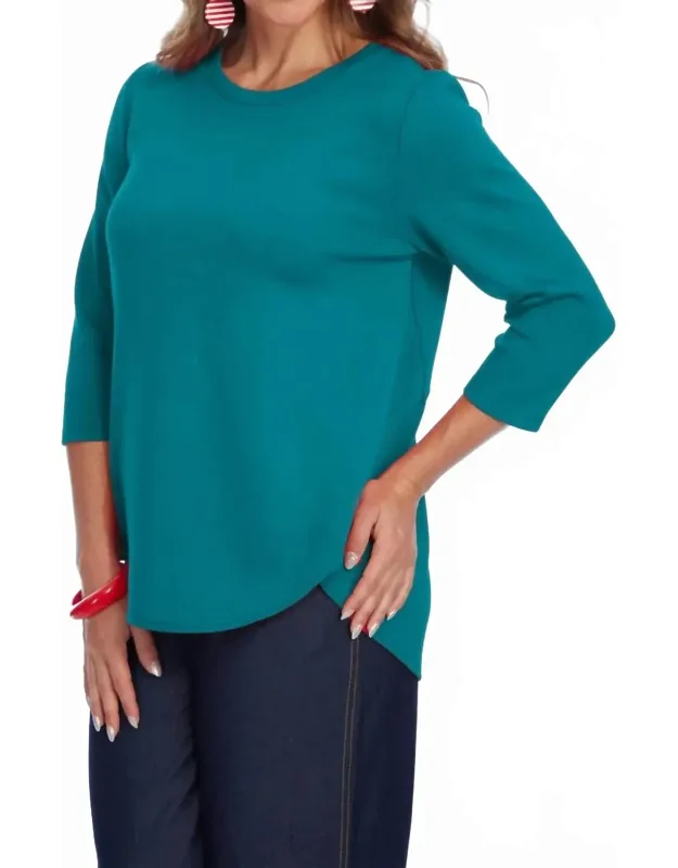 Zofi Top - 3/4 Ponte Knit Pullover