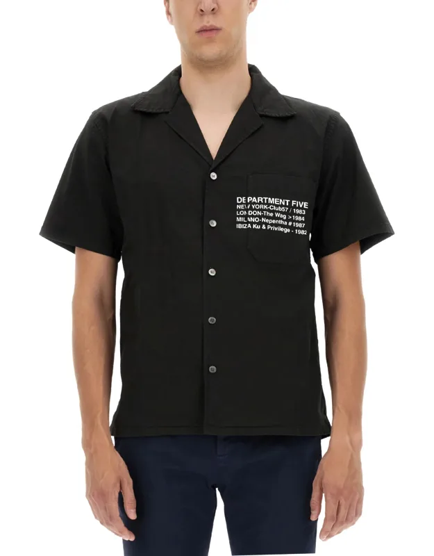 Department Five Hawaiian Shirt With Collar And Button Closure