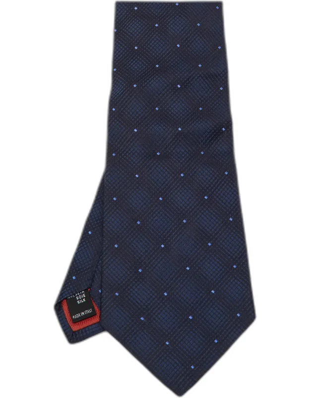 Geometric Patterned Silk Jacquard Traditional Tie
