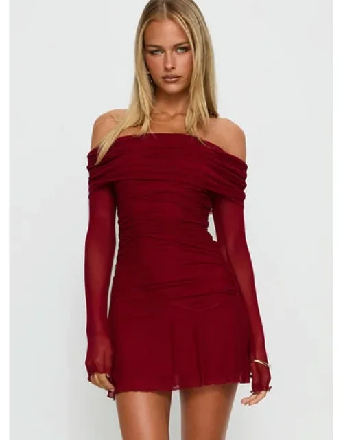 Koki Long Sleeve Off Shoulder Mini Dress