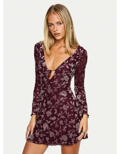 Raylena Long Sleeve V-neck Mini Dress