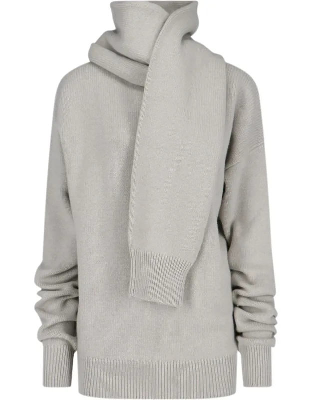 Cashmere Sweater With Scarf