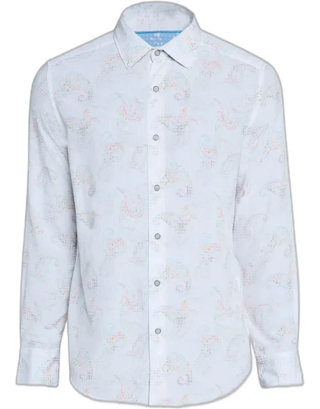 Alibon Cotton Multicolor Paisley Sport Shirt