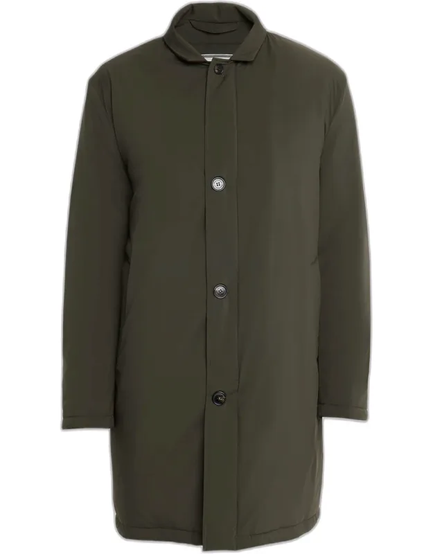 Concealed-zip Raincoat
