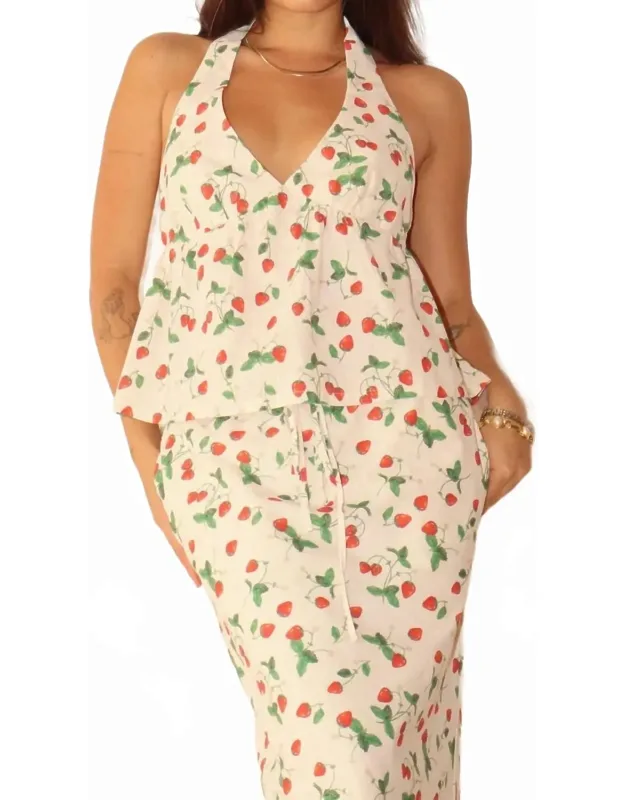 Strawberry Patch Halter Top
