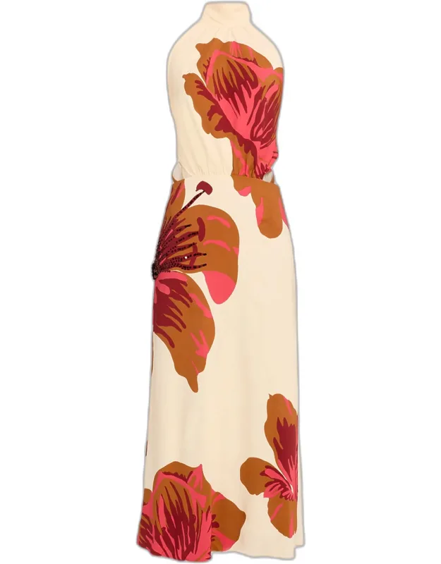 Best Of Times Floral Halter Maxi Dress