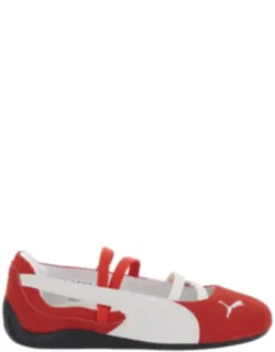 Speedcat Ballet Sneakers With Embroidered Logo And Elastic Band In Suede
