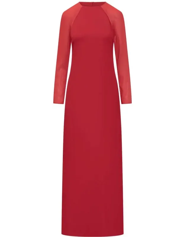Dress With Sheer Sleeves