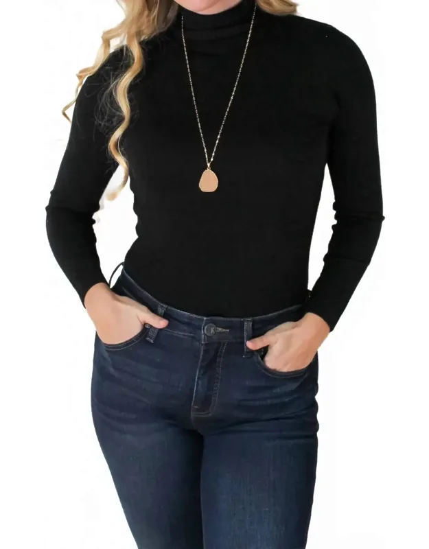 Solid Color Turtleneck Sweater