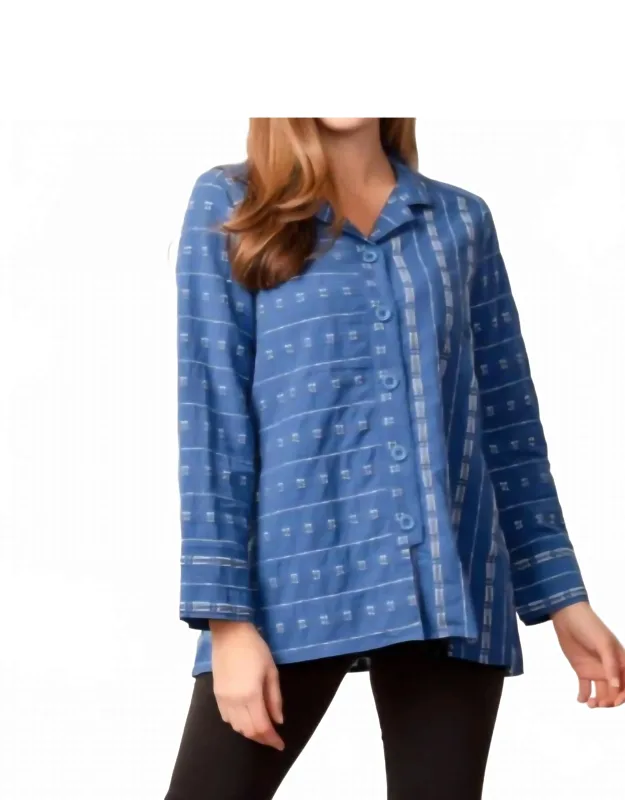 Weave Button Front Tunic