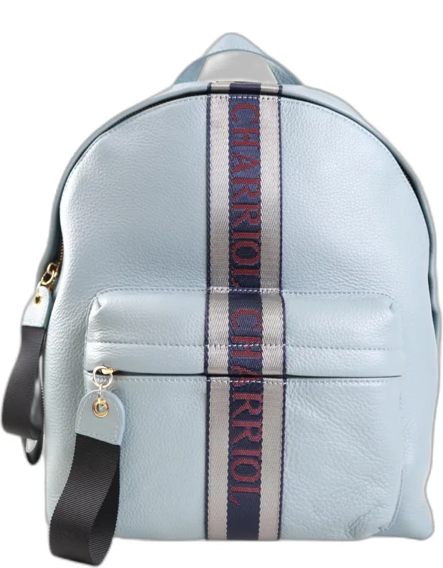 Light Blue Leather Deauville Backpack
