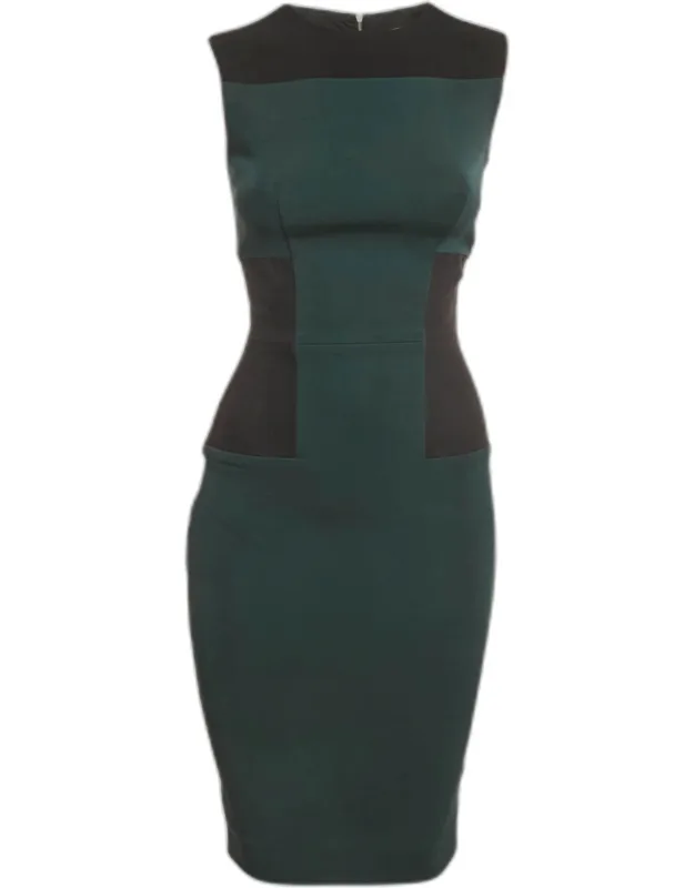 Crepe Side Panel Sheath Midi Dress