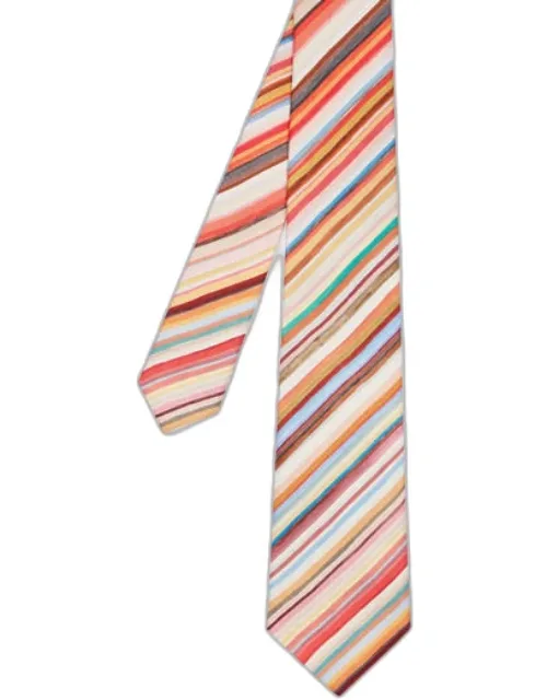 Painted Signature Stripe Silk Tie