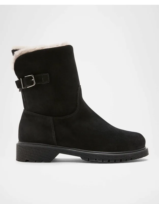 Shearling-lined Suede Boots