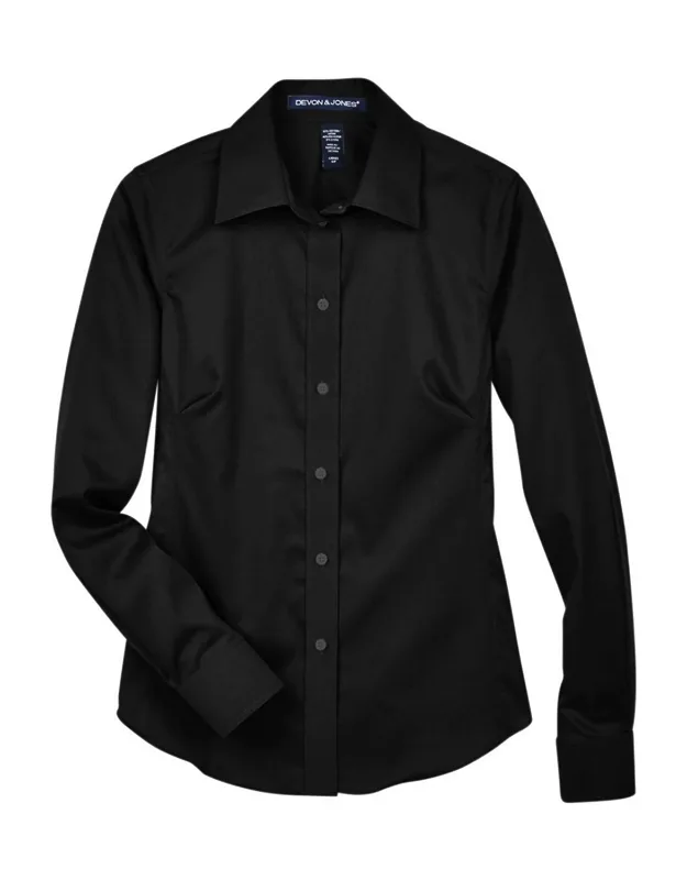 Crown Collection Solid Stretch Twill Woven Dress Shirt