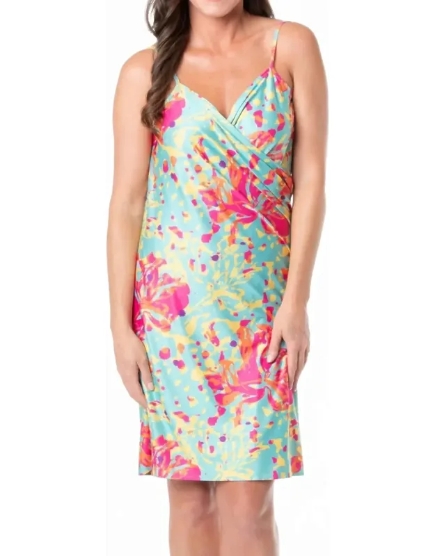 Boho Floral Tropical Reversible Swimsuit Cover Up Dress