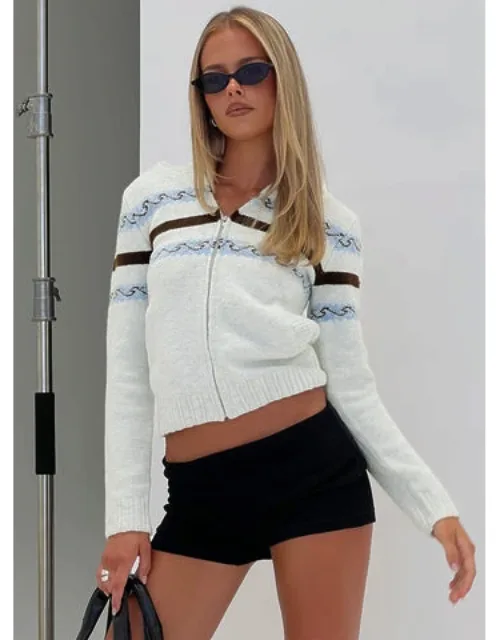 Zaylina Graphic Zip Through Knit Sweater