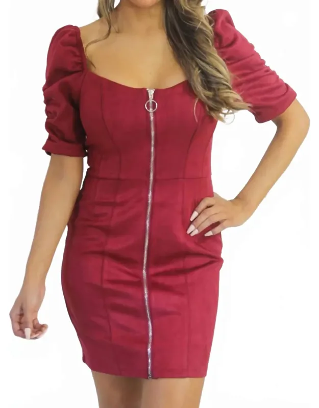 Soft Touch Faux Suede Mini Dress