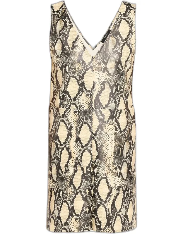 Python Vegan Leather Mini Dress