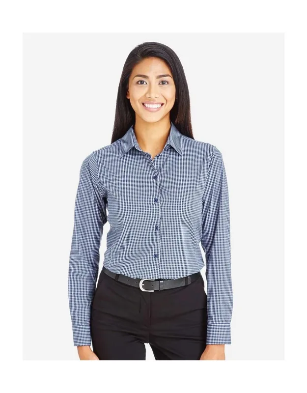 Crownlux Performance Tonal Mini Check Woven Dress Shirt