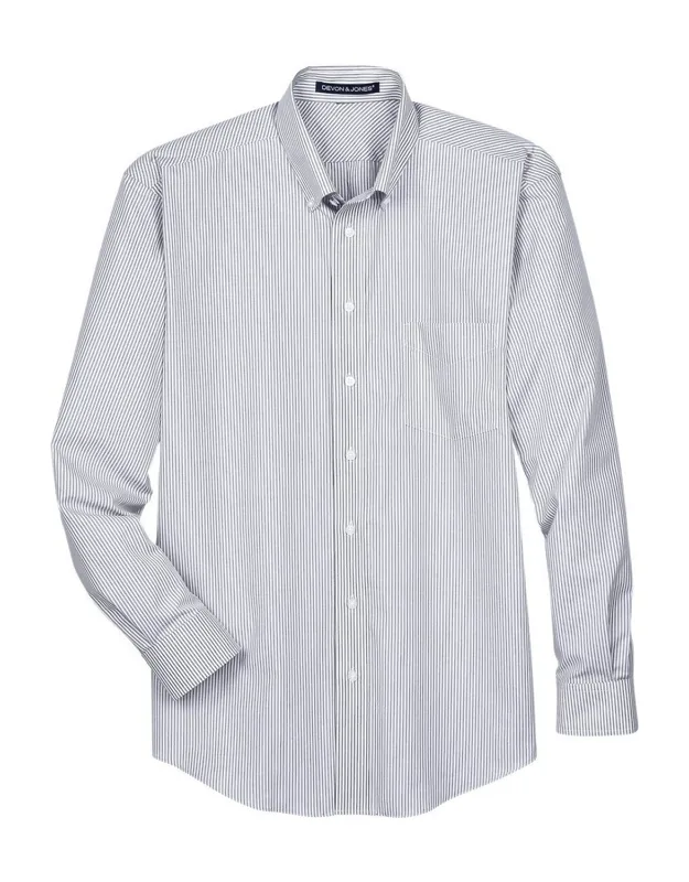 Crown Collection Banker Stripe Woven Dress Shirt