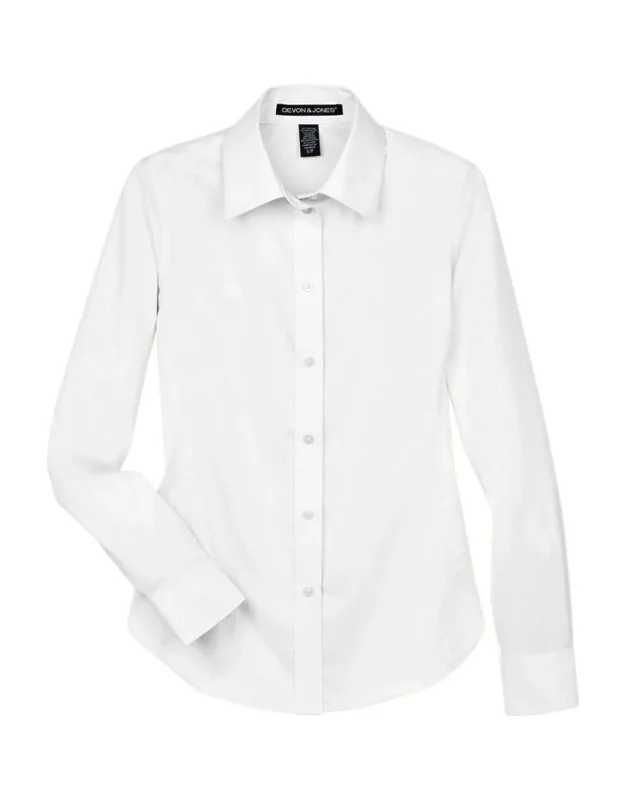 Crown Collection Solid Stretch Twill Woven Dress Shirt