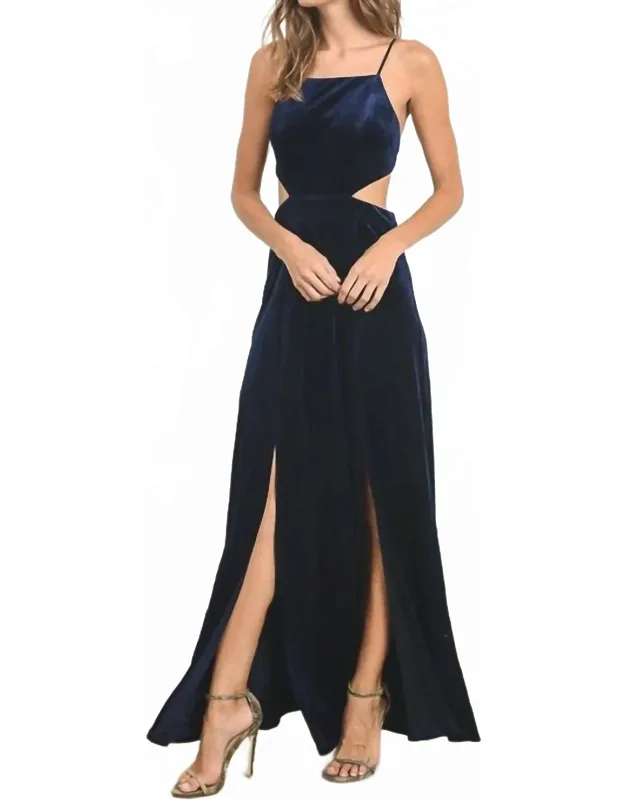 Side Stunner Velvet Dress