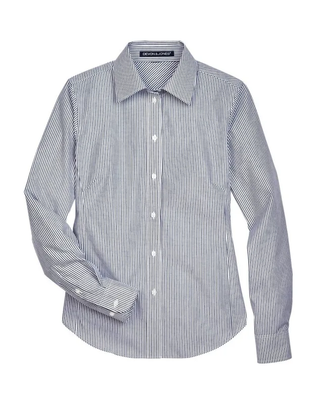 Crown Collection Banker Stripe Woven Dress Shirt
