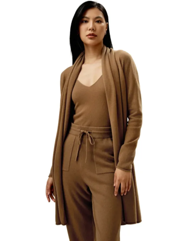Elegant Pile Collar Open Cardigan