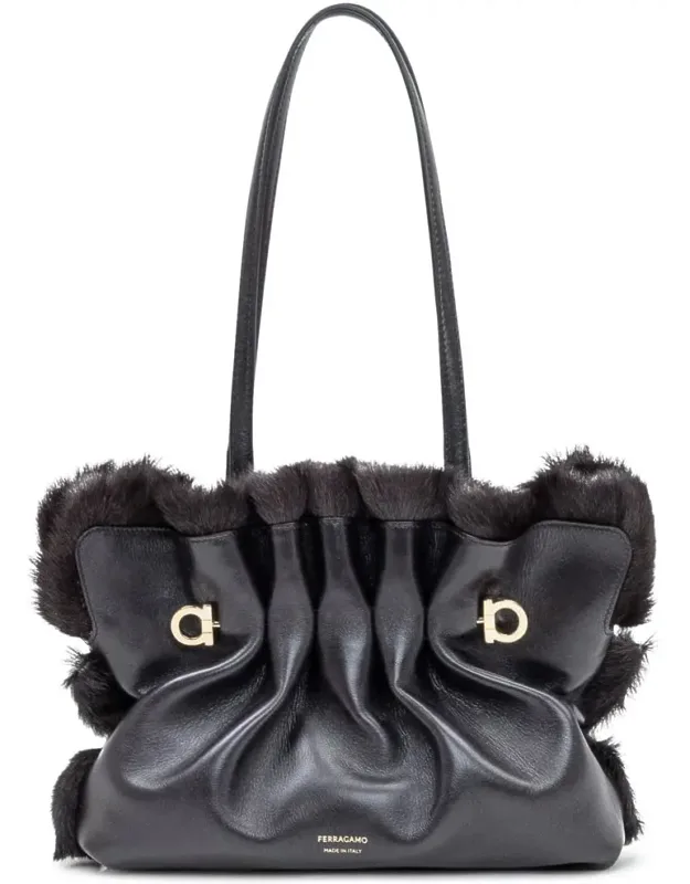 Soft Sh Bag In Leather And Fur
