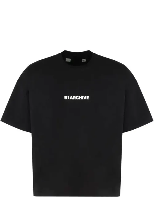 B1 Archive Cotton Crew-neck T-shirt Ribbed Collar