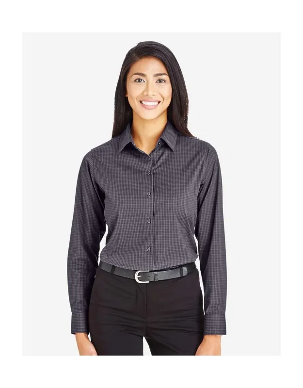 Crownlux Performance Tonal Mini Check Woven Dress Shirt