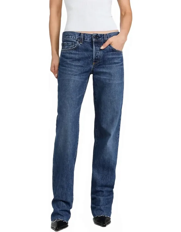 Long Low Rise Straight Jeans