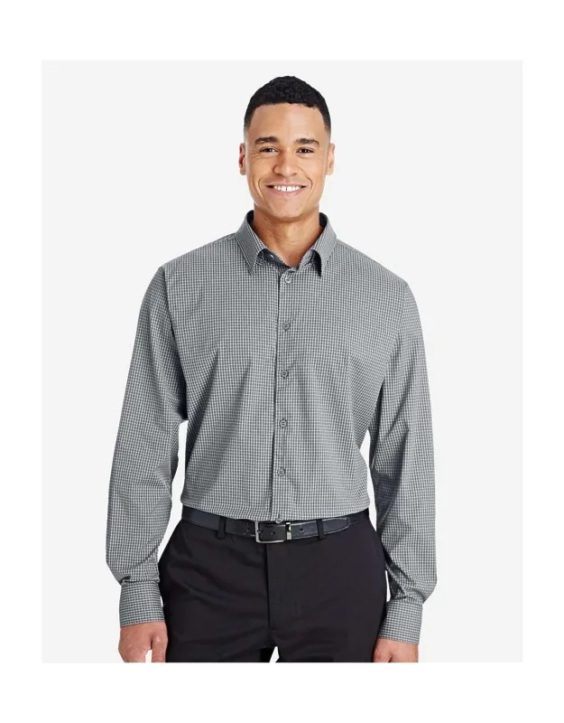 Crownlux Performance Tonal Mini Check Woven Dress Shirt