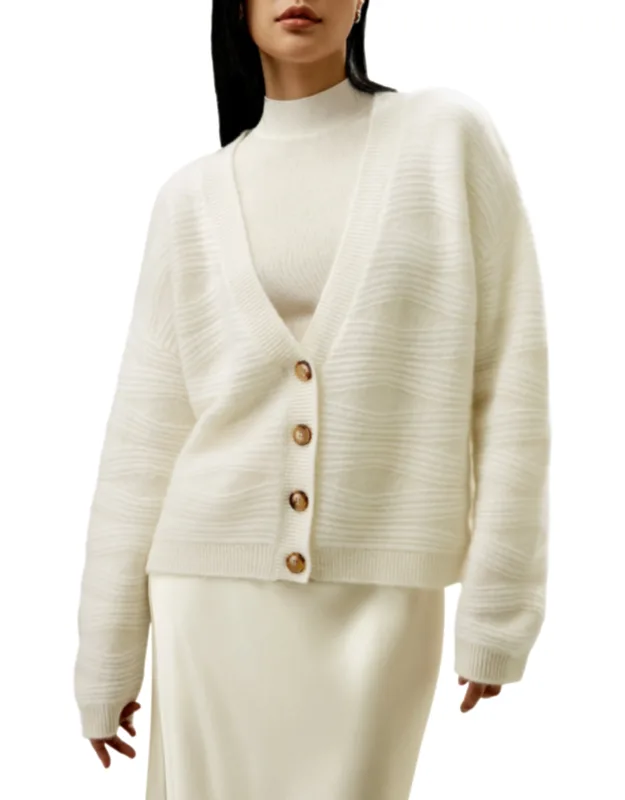 Elegant V-neck Cashmere Cardigan