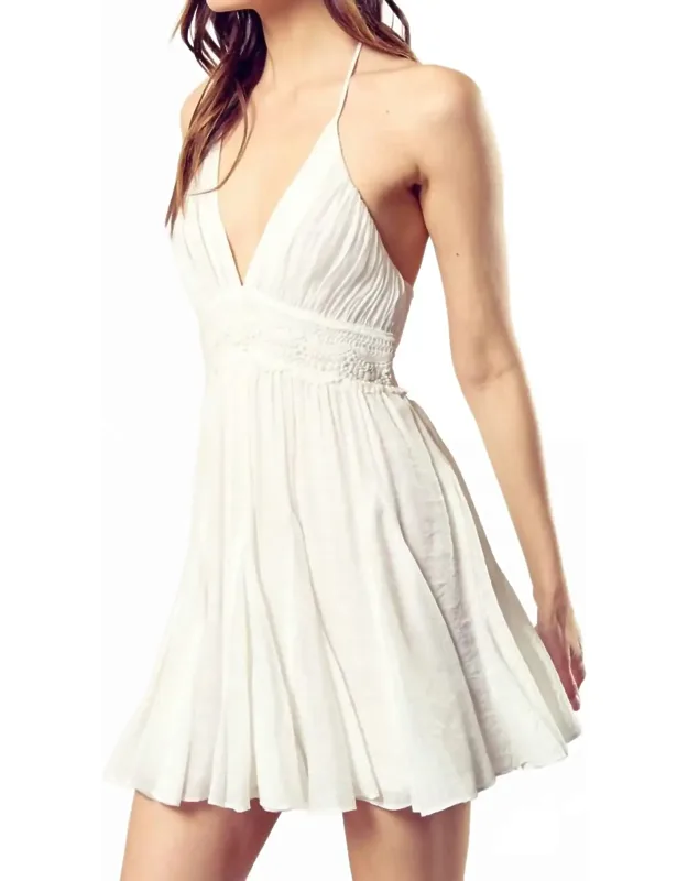 Lace Trim Drawstring Dress