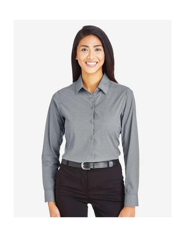 Crownlux Performance Tonal Mini Check Woven Dress Shirt