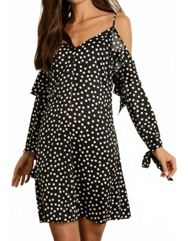 Polka Dot Flutter Mini Dress